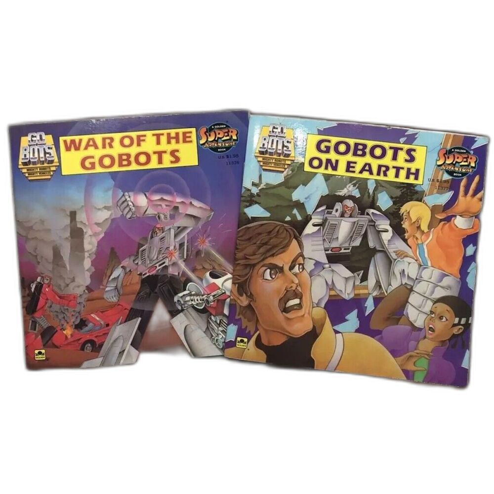 Vintage 1984 GoBots Book Lot of 2 War of the Gobots On Earth Golden Super Advent
